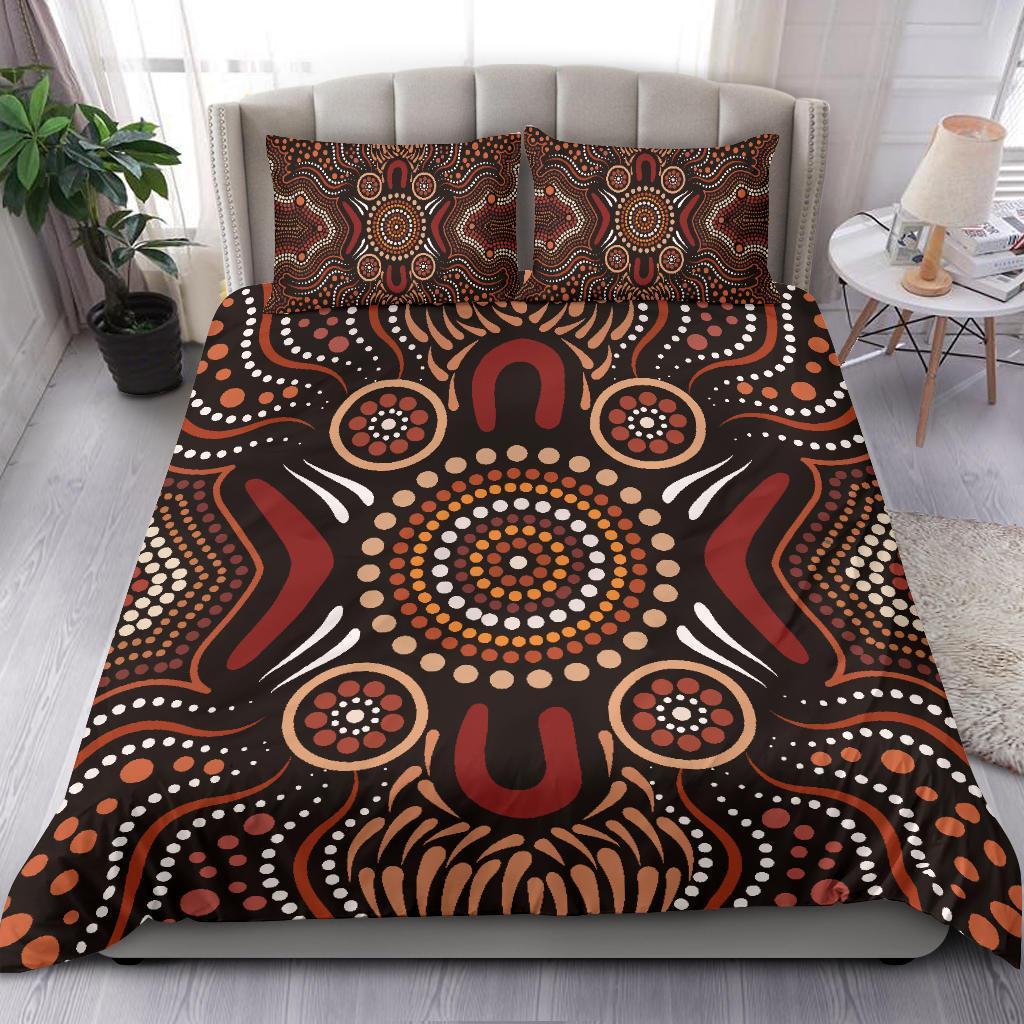 aboriginal-bedding-set-boomerang-circle-dot-painting-art-ver02