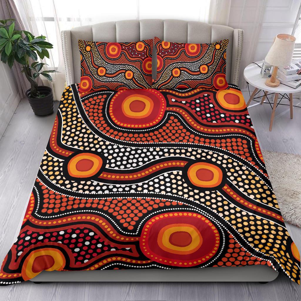 aboriginal-bedding-set-landscape-circle-dot-painting-art