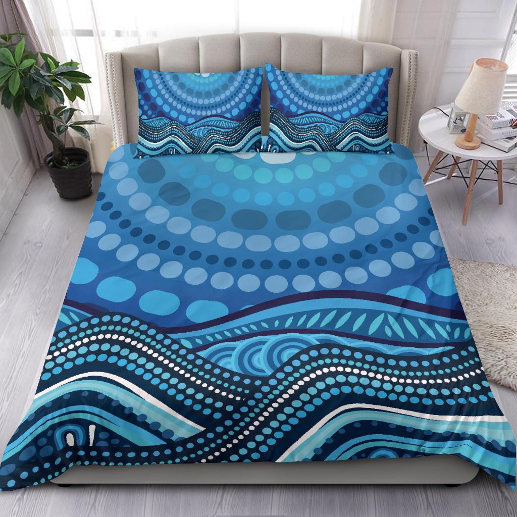 aboriginal-bedding-set-blue-circle-aboriginal-art