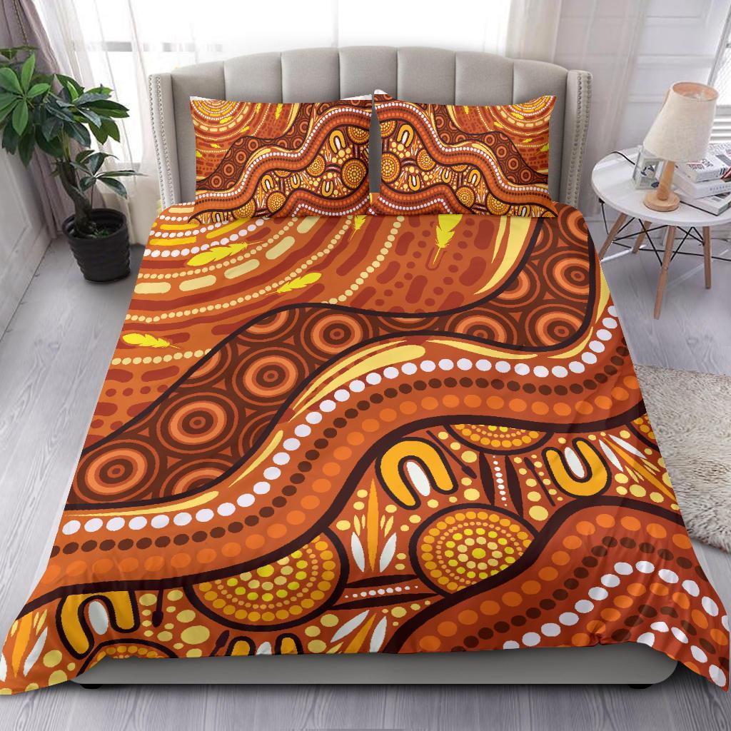 aboriginal-bedding-set-landscape-and-the-sun-dot-painting-art