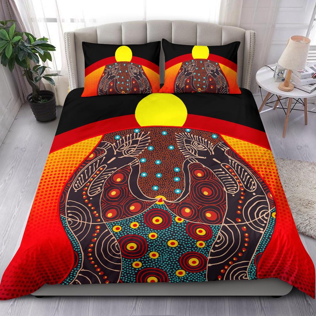 bedding-set-aboriginal-sublimation-dot-pattern-style-red