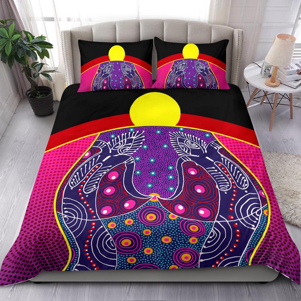 bedding-set-aboriginal-sublimation-dot-pattern-style-violet