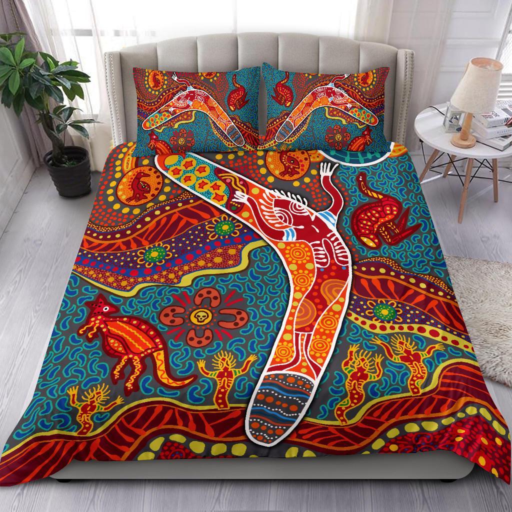 aboriginal-bedding-set-indigenous-boomerang