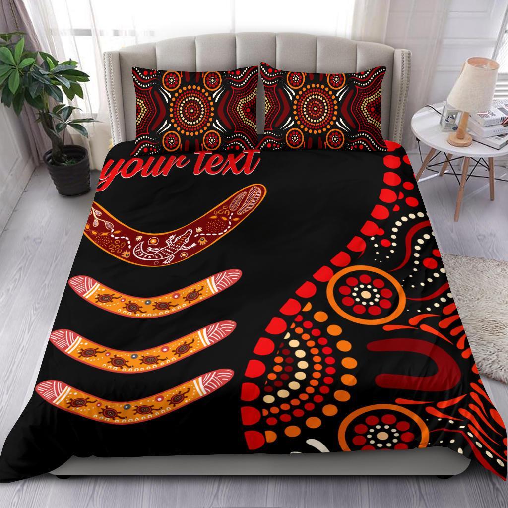 aboriginal-personalised-bedding-set-aboriginal-boomerangs-with-dot-painting-pattern