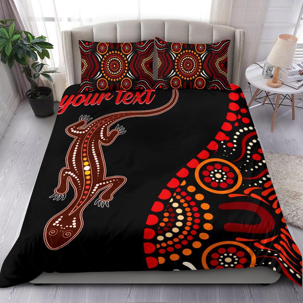 aboriginal-personalised-bedding-set-aboriginal-lizard-with-dot-painting-patterns