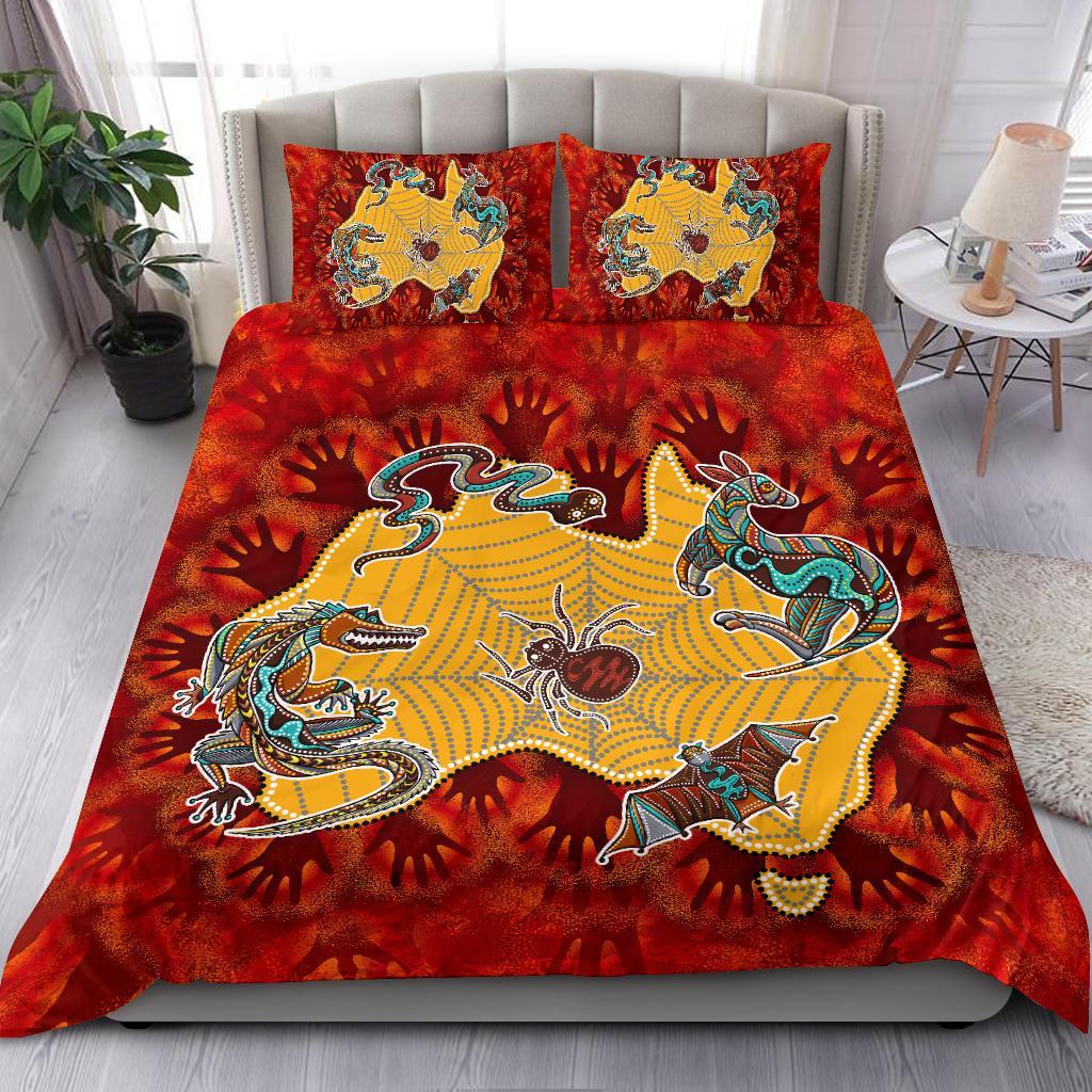 aboriginal-bedding-set-australia-map-hand-patterns-spider-web