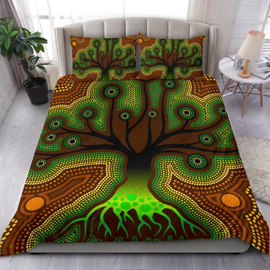 aboriginal-bedding-set-tree-dot-painting-art