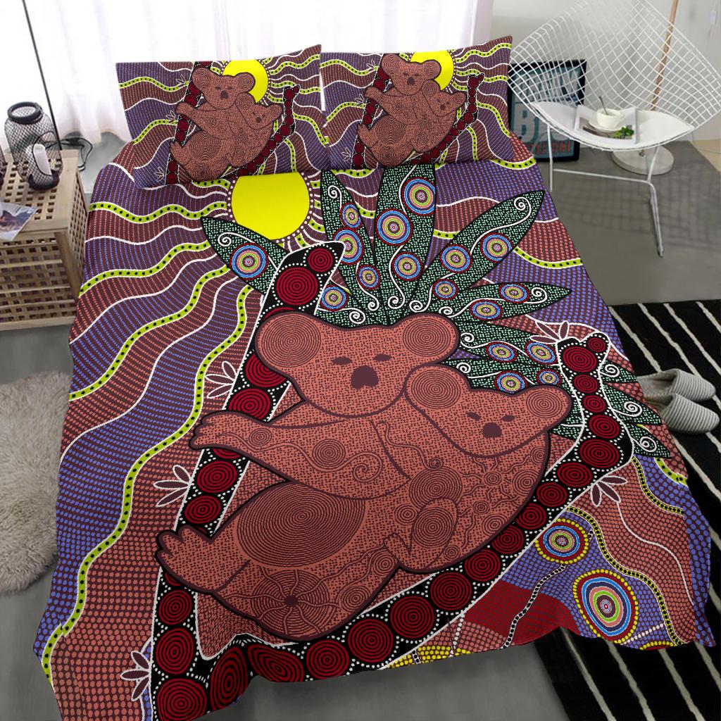 aboriginal-bedding-sets-koala-sun-dot-painting-circle-patterns