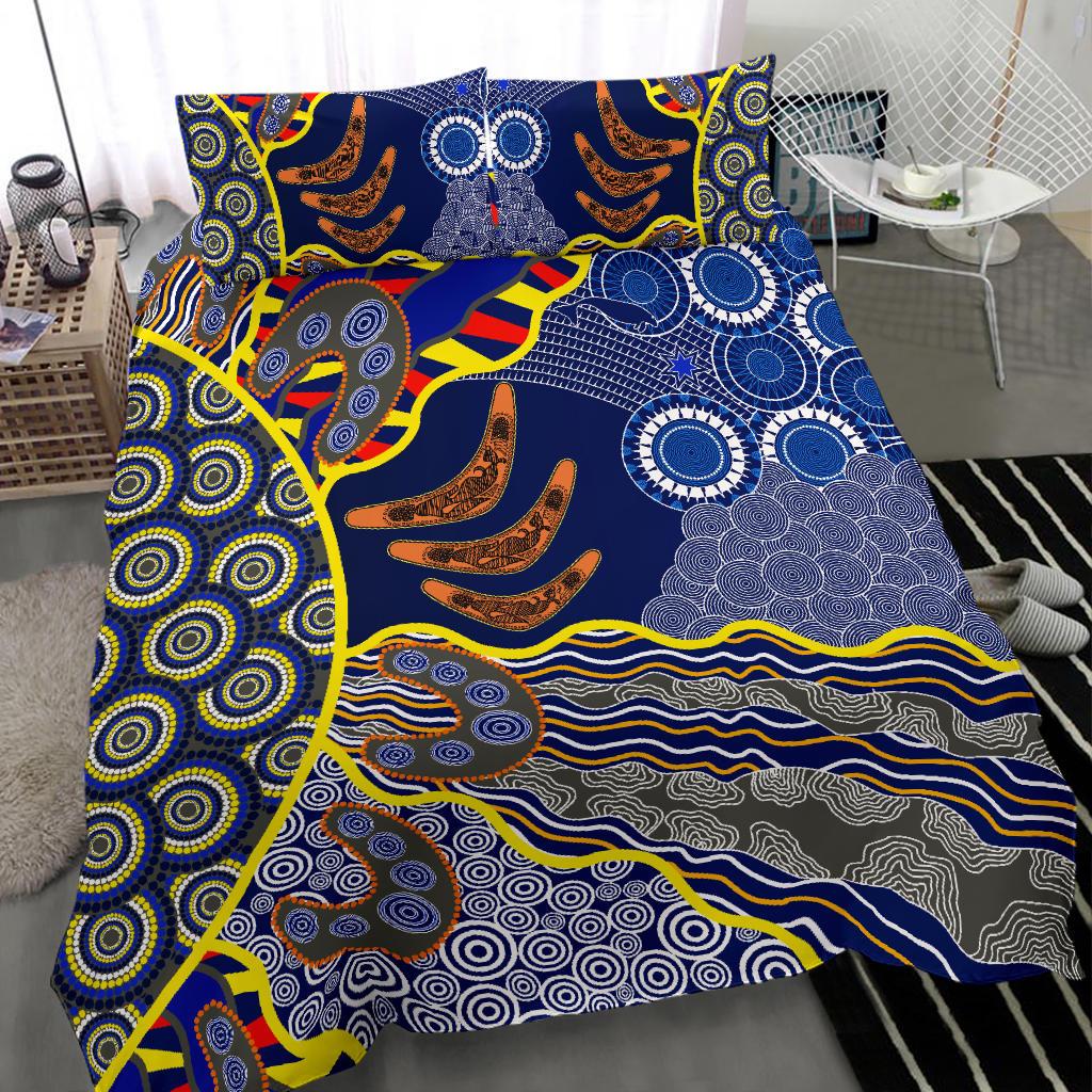 aboriginal-bedding-set-australian-boomerang-dot-painting-art