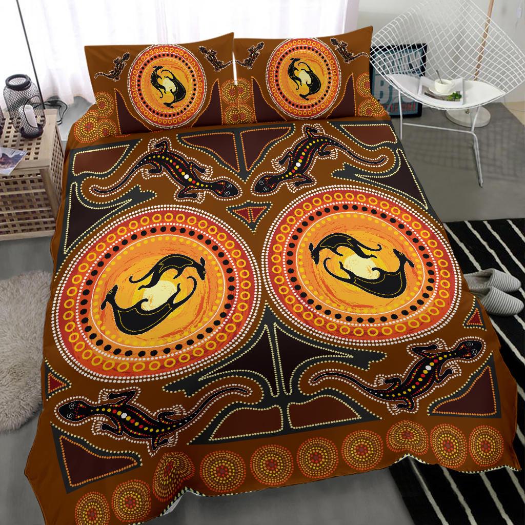 1saustralia-bedding-set-aboriginal-kangaroo-lizard-dot-pattern