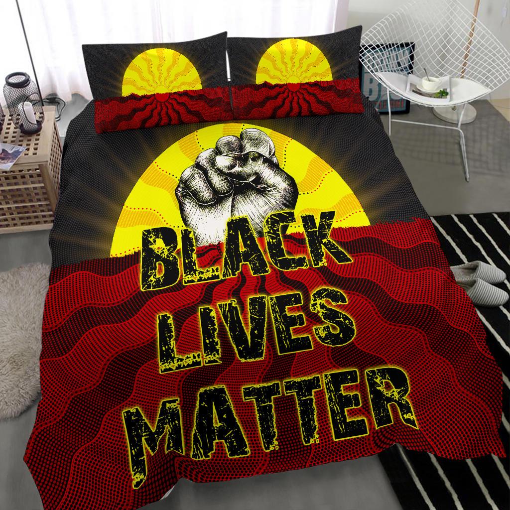 bedding-set-aboriginal-black-lives-matter-sun-dot-painting