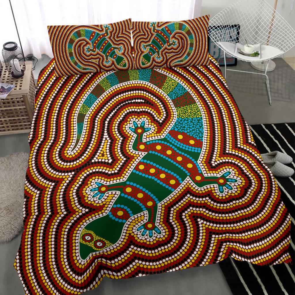 aboriginal-bedding-set-lizard-dot-painting-patterns