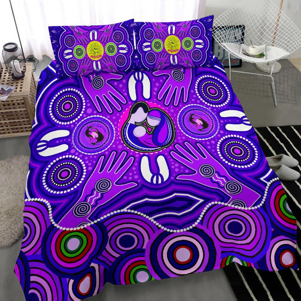 bedding-set-aboriginal-family-with-dot-painting-art-1