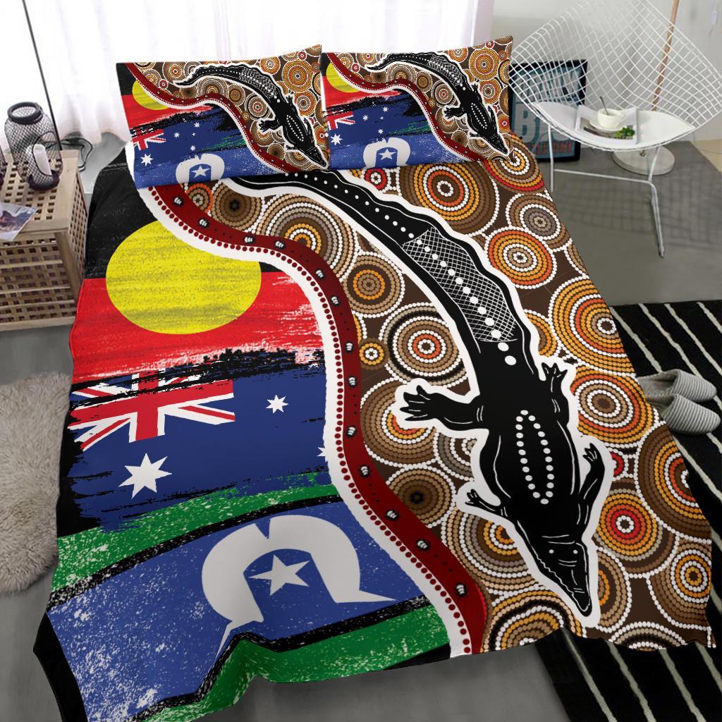 1saustralia-bedding-set-australian-aboriginal-crocodile-with-naidoc-flags