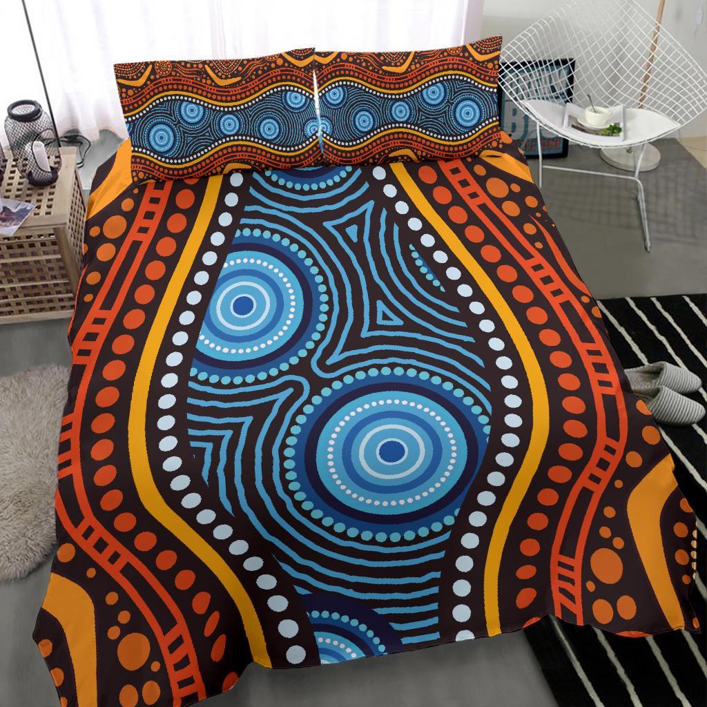 aboriginal-bedding-set-boomerang-circle-dot-painting-art-ver01