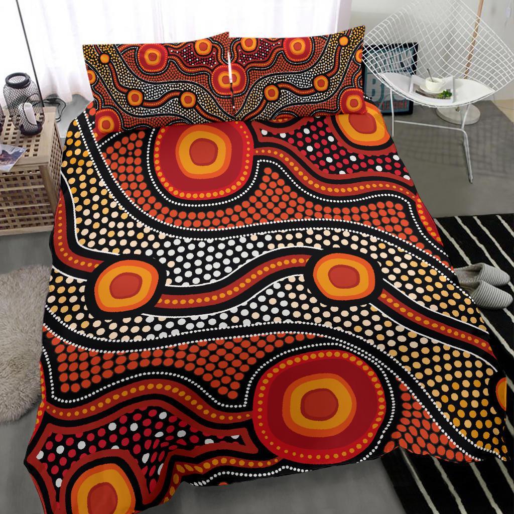 aboriginal-bedding-set-landscape-circle-dot-painting-art