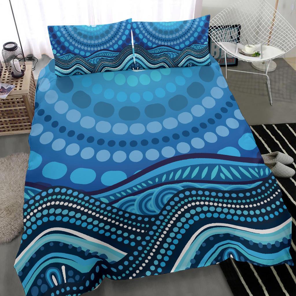 aboriginal-bedding-set-blue-circle-aboriginal-art