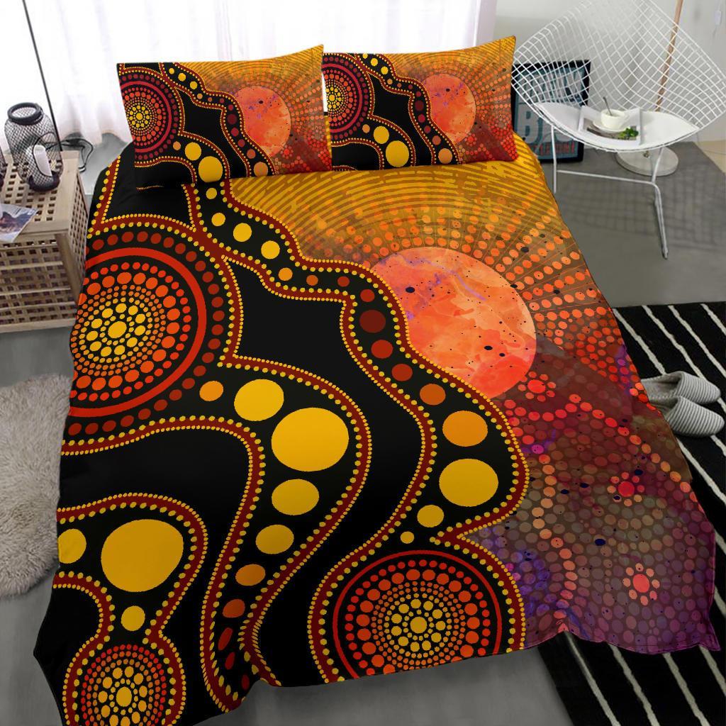 aboriginal-bedding-set-australia-indigenous-flag-circle-dot-painting-art-golden