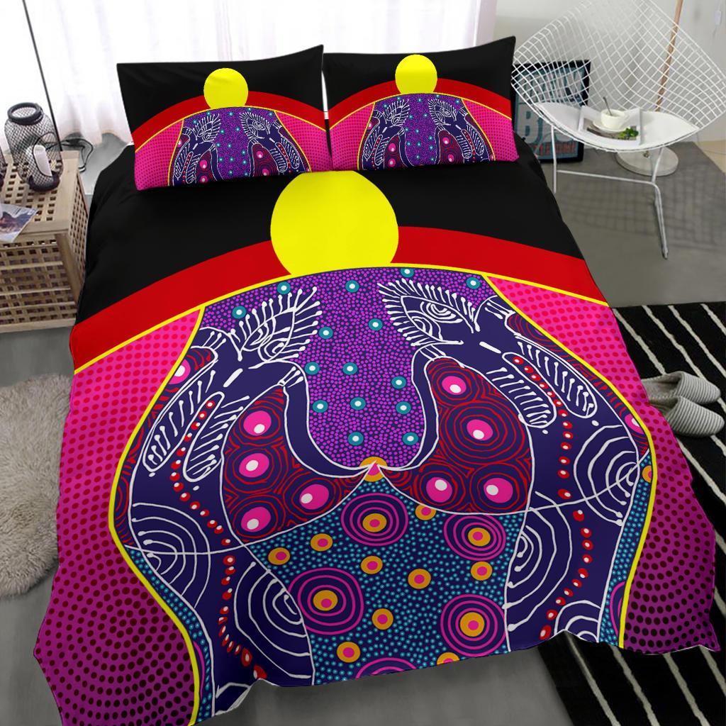 bedding-set-aboriginal-sublimation-dot-pattern-style-violet