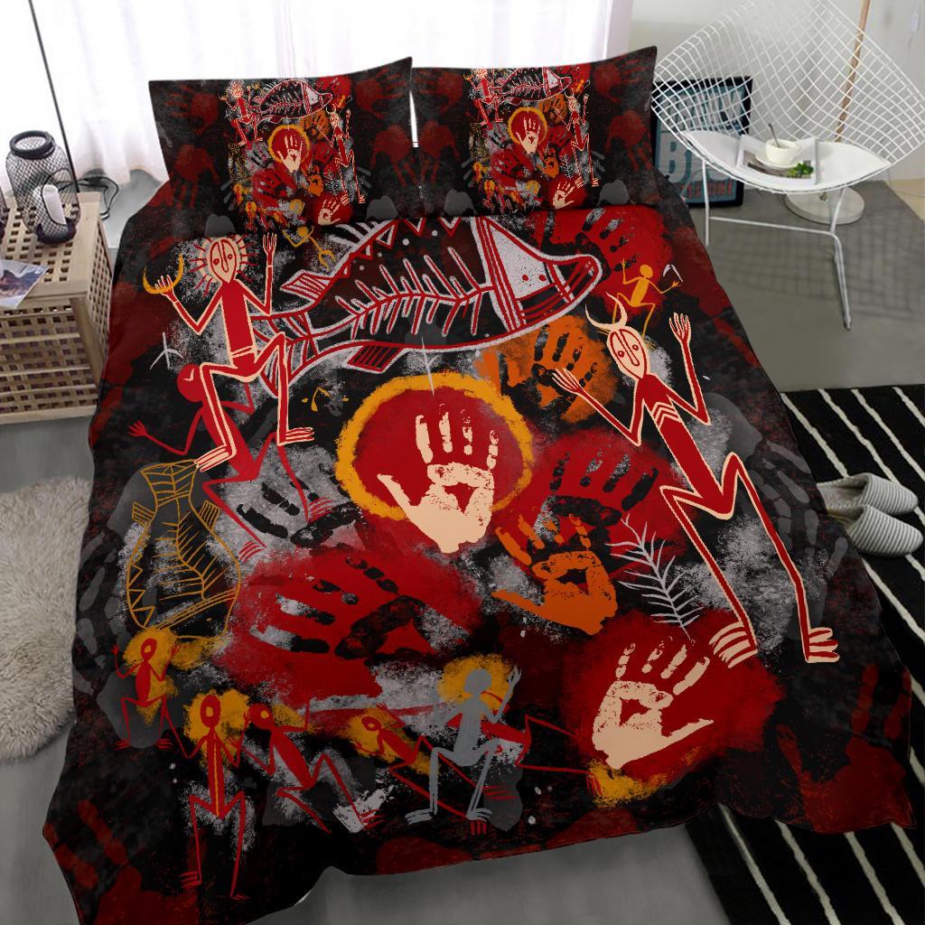 aboriginal-bedding-set-indigenous-fish-hand-art