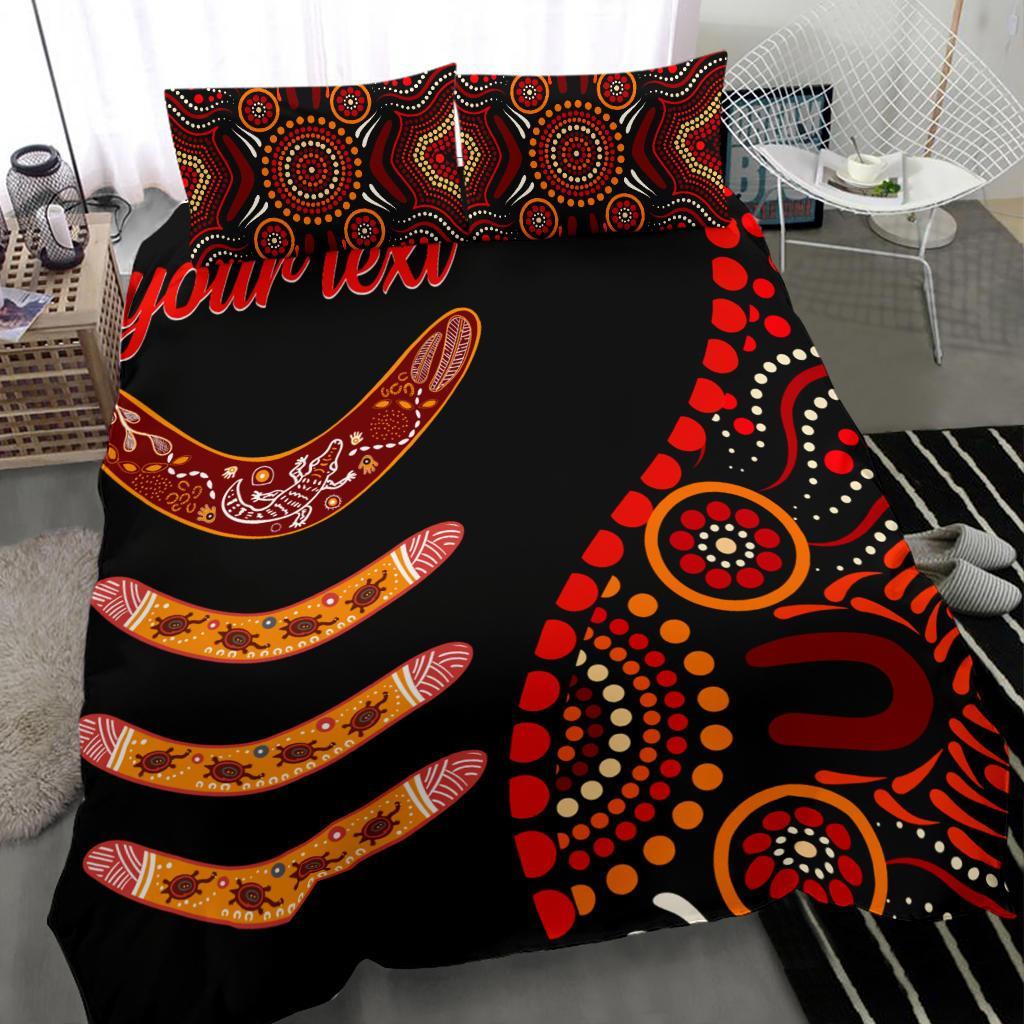 aboriginal-personalised-bedding-set-aboriginal-boomerangs-with-dot-painting-pattern