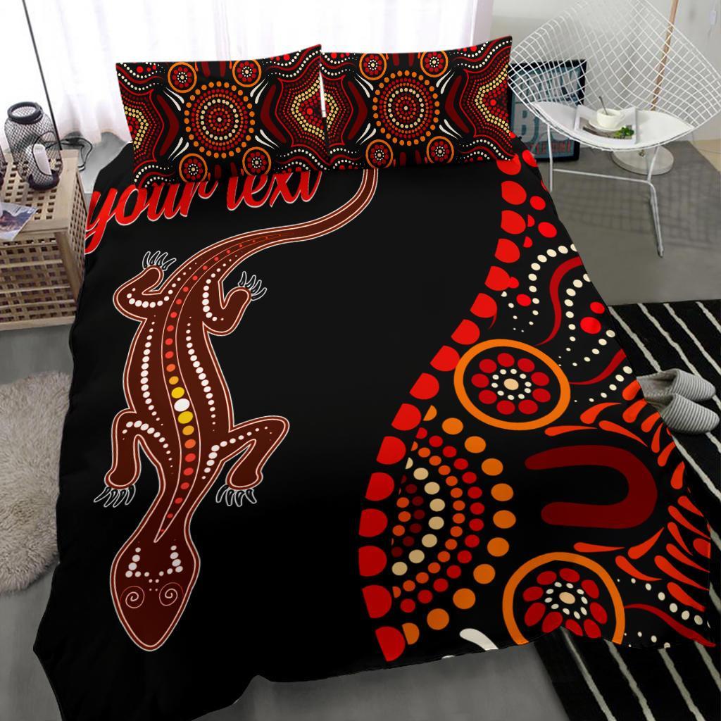 aboriginal-personalised-bedding-set-aboriginal-lizard-with-dot-painting-patterns