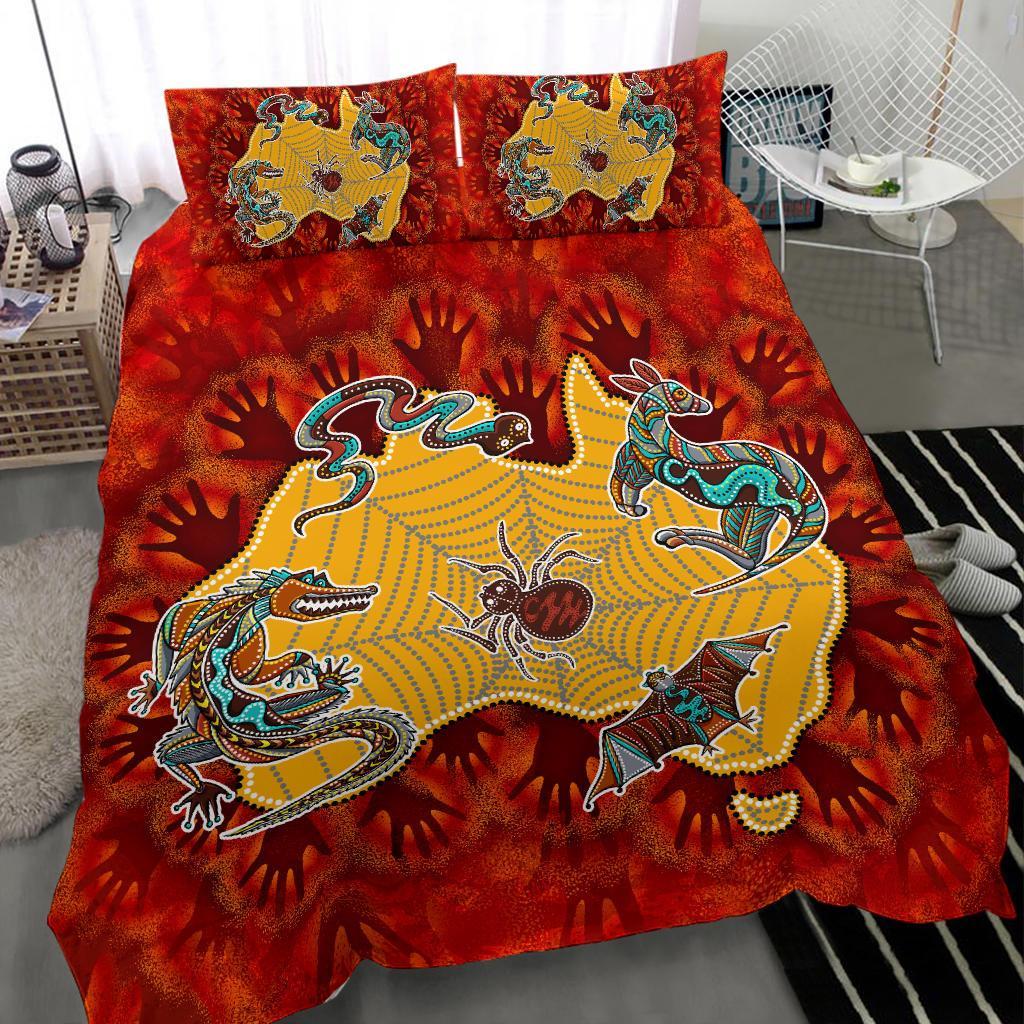 aboriginal-bedding-set-australia-map-hand-patterns-spider-web