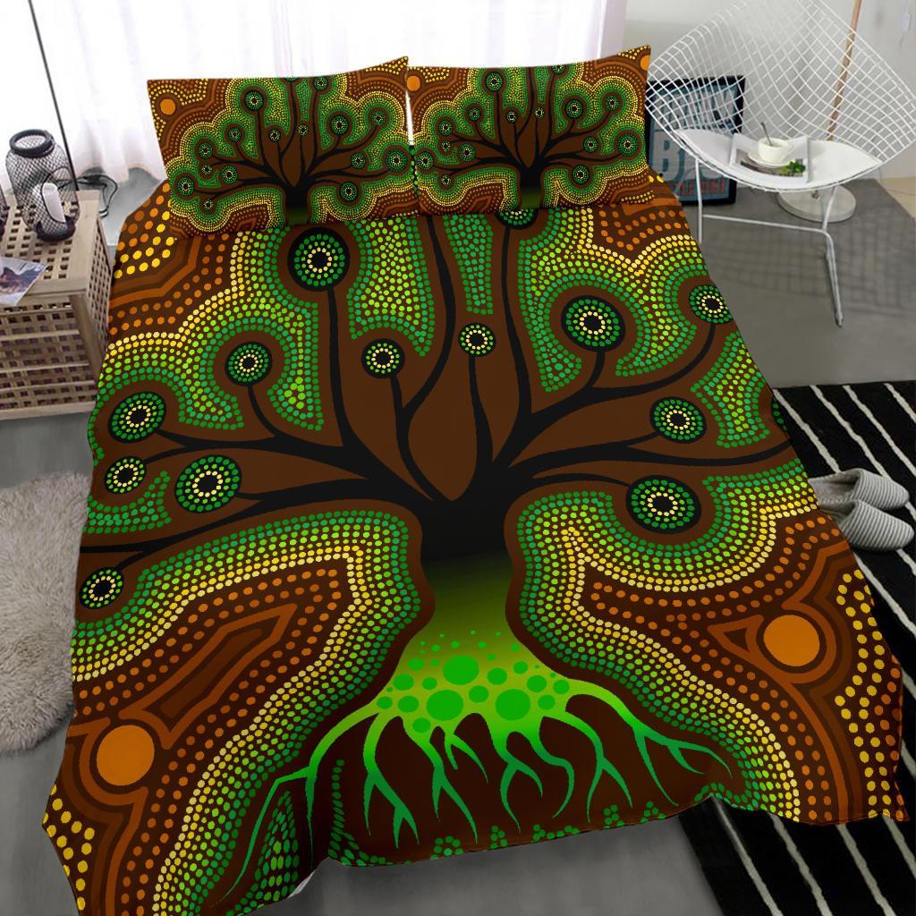 aboriginal-bedding-set-tree-dot-painting-art