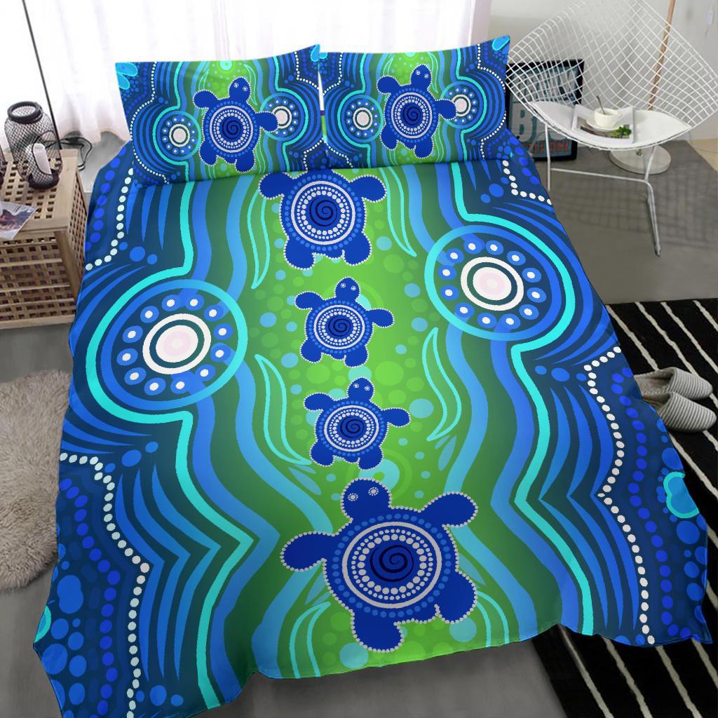 1staustrali-aboriginal-bedding-set-aboriginal-turtle-family