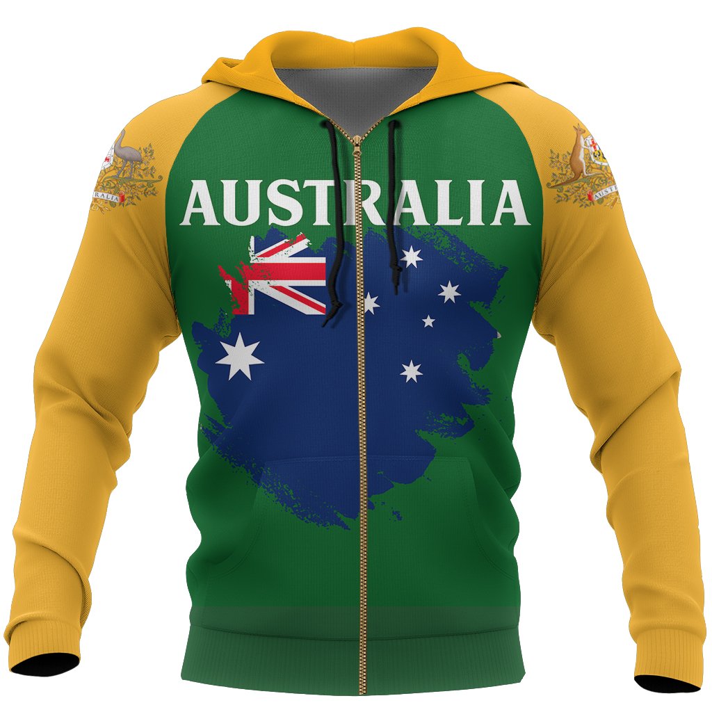 zip-up-hoodie-australia-map-hoodie-australian-coat-of-arms-brush-style-unisex