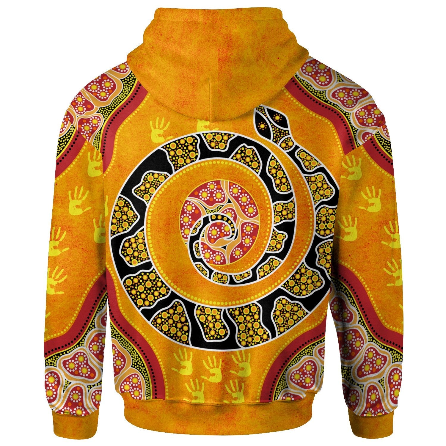 Zip Hoodie - Aboriginal Unique Style Snake Orange Color 2021