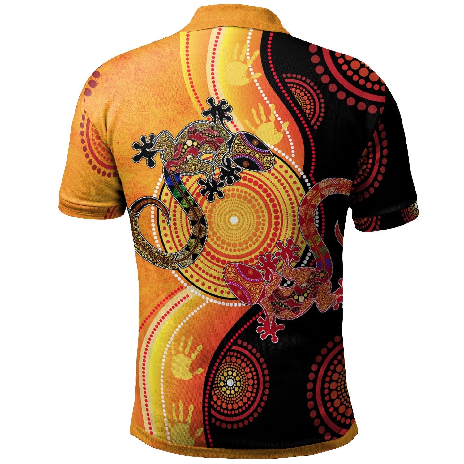 aboriginal-polo-shirt-couple-aboriginal-lizards