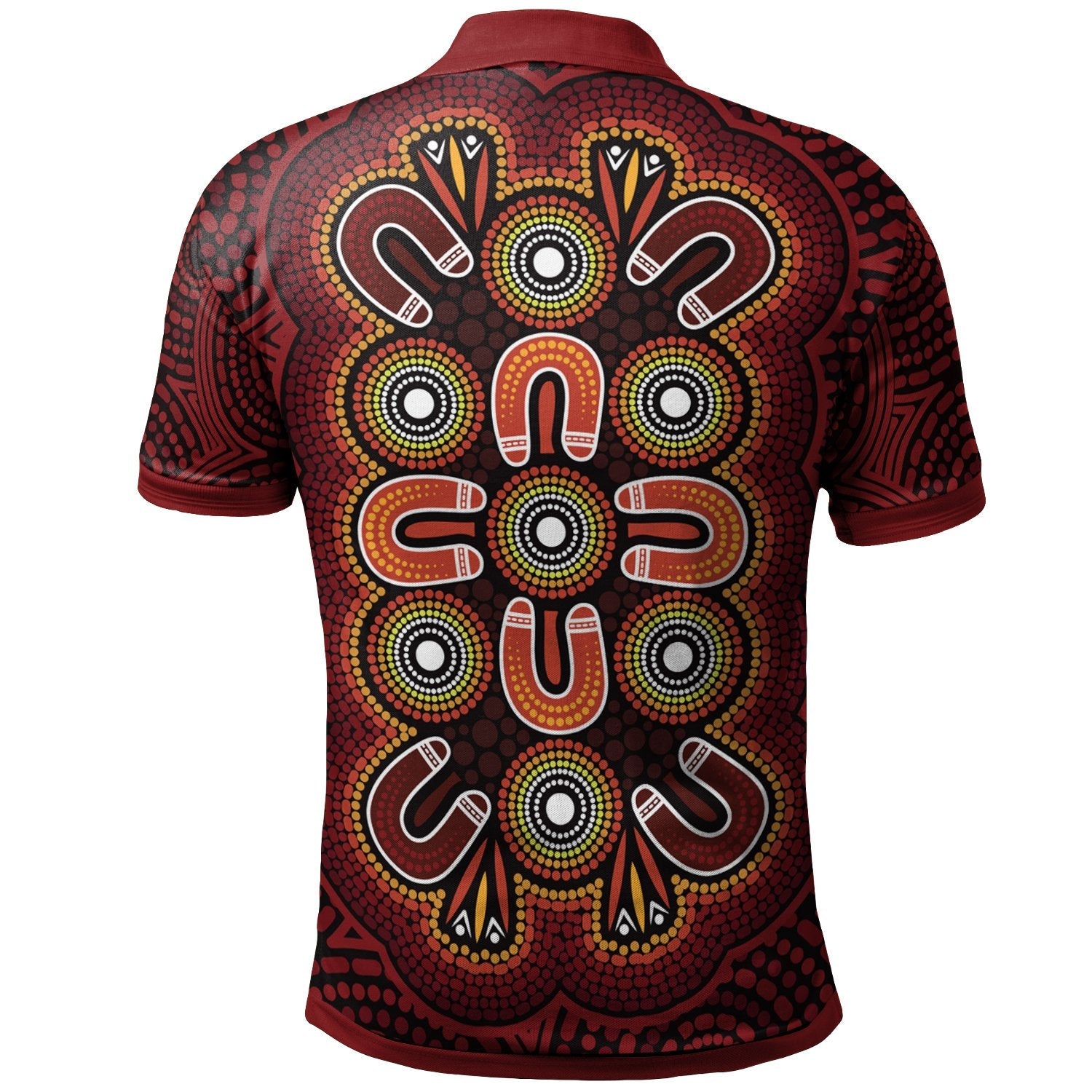 aboriginal-polo-shirt-aboriginal-dot-painting-flowers-style