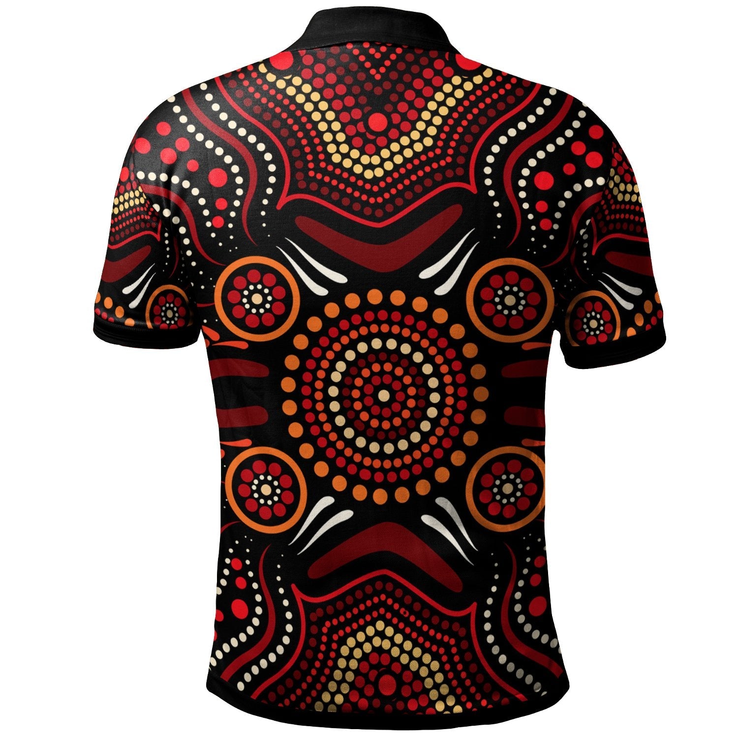 aboriginal-personalised-polo-shirt-aboriginal-boomerangs-with-dot-painting-pattern