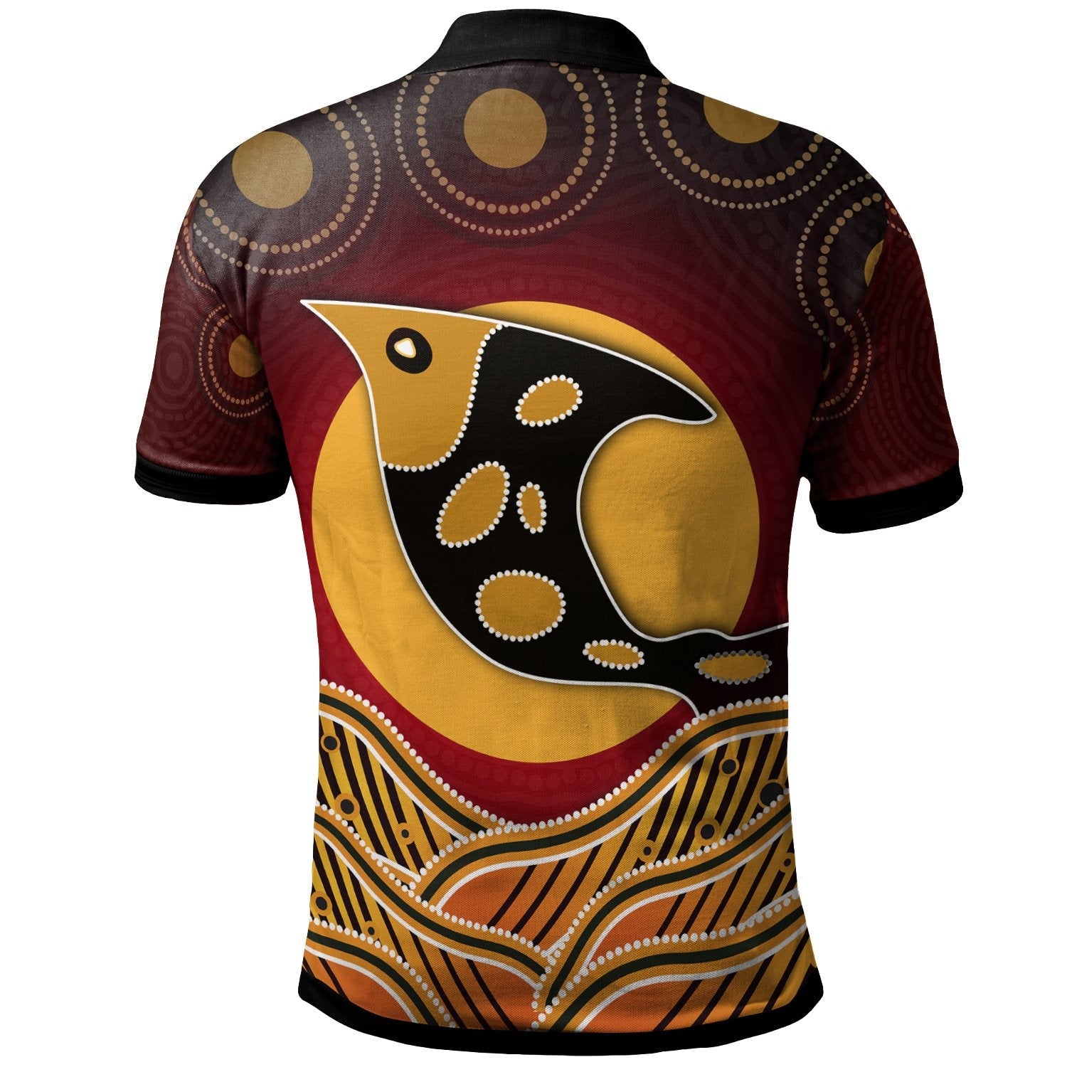 personalised-polo-shirt-aboriginal-dot-patterns-fish