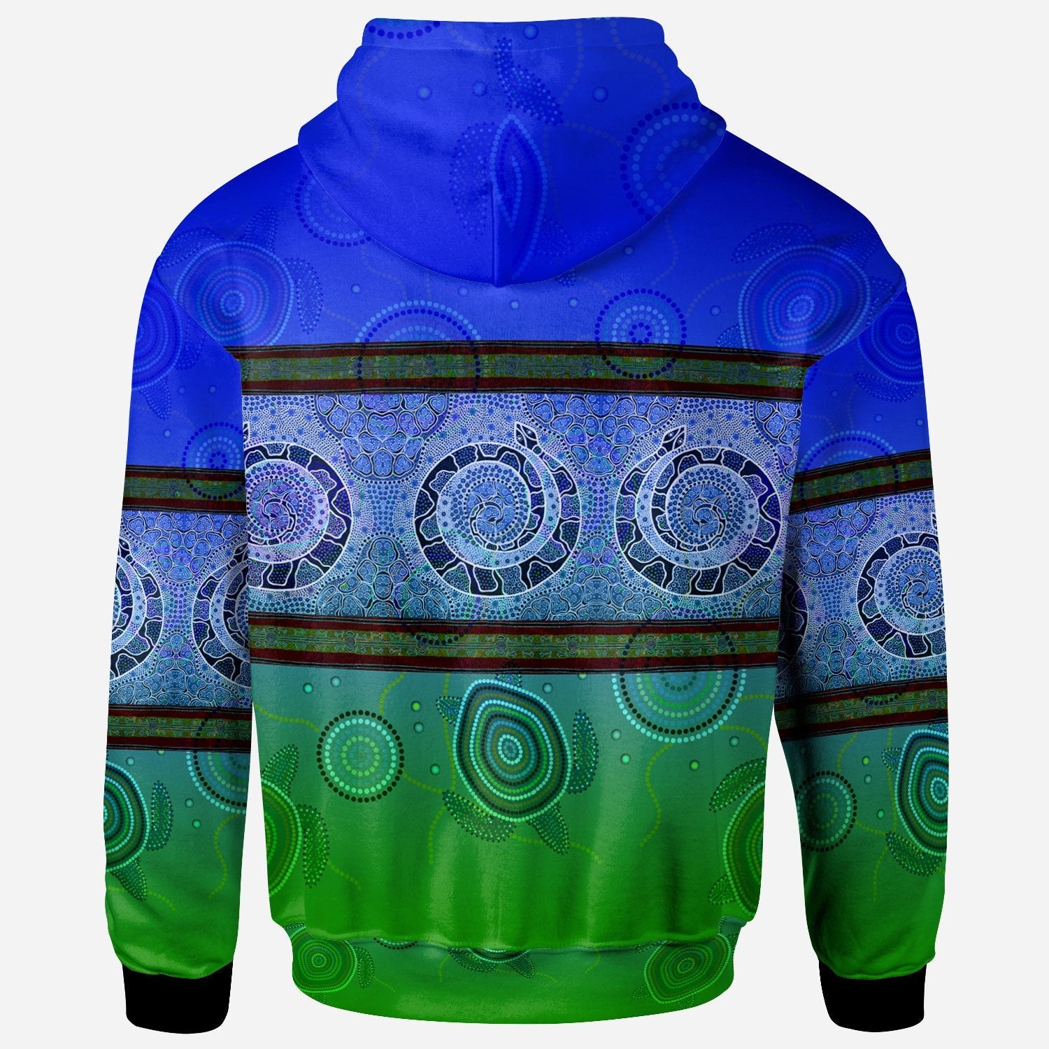 ZIp Hoodie - Turtle With Dhari Mask Snake Patterns-