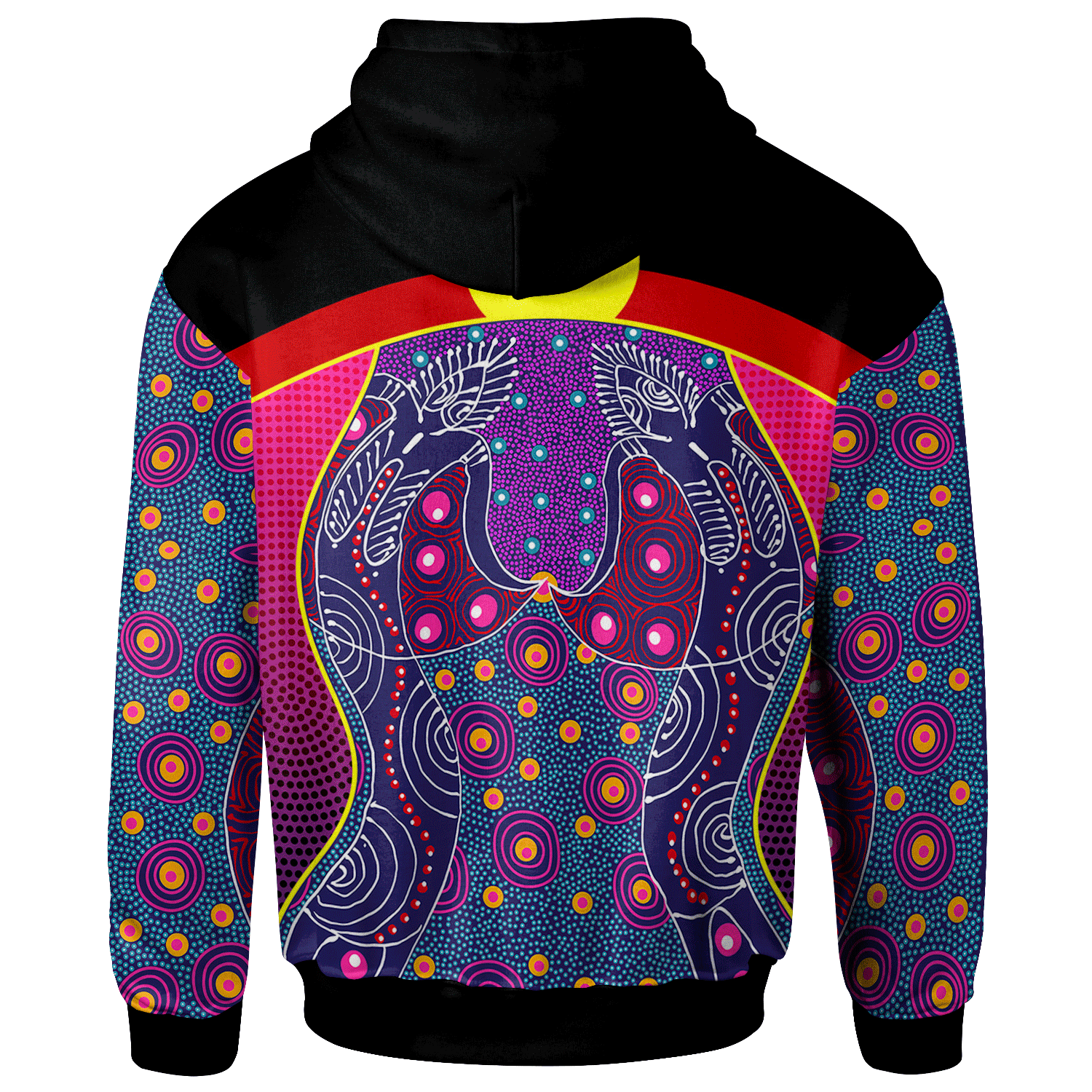 Zip-Up Hoodie - Aboriginal Sublimation Dot Pattern Style (Violet)