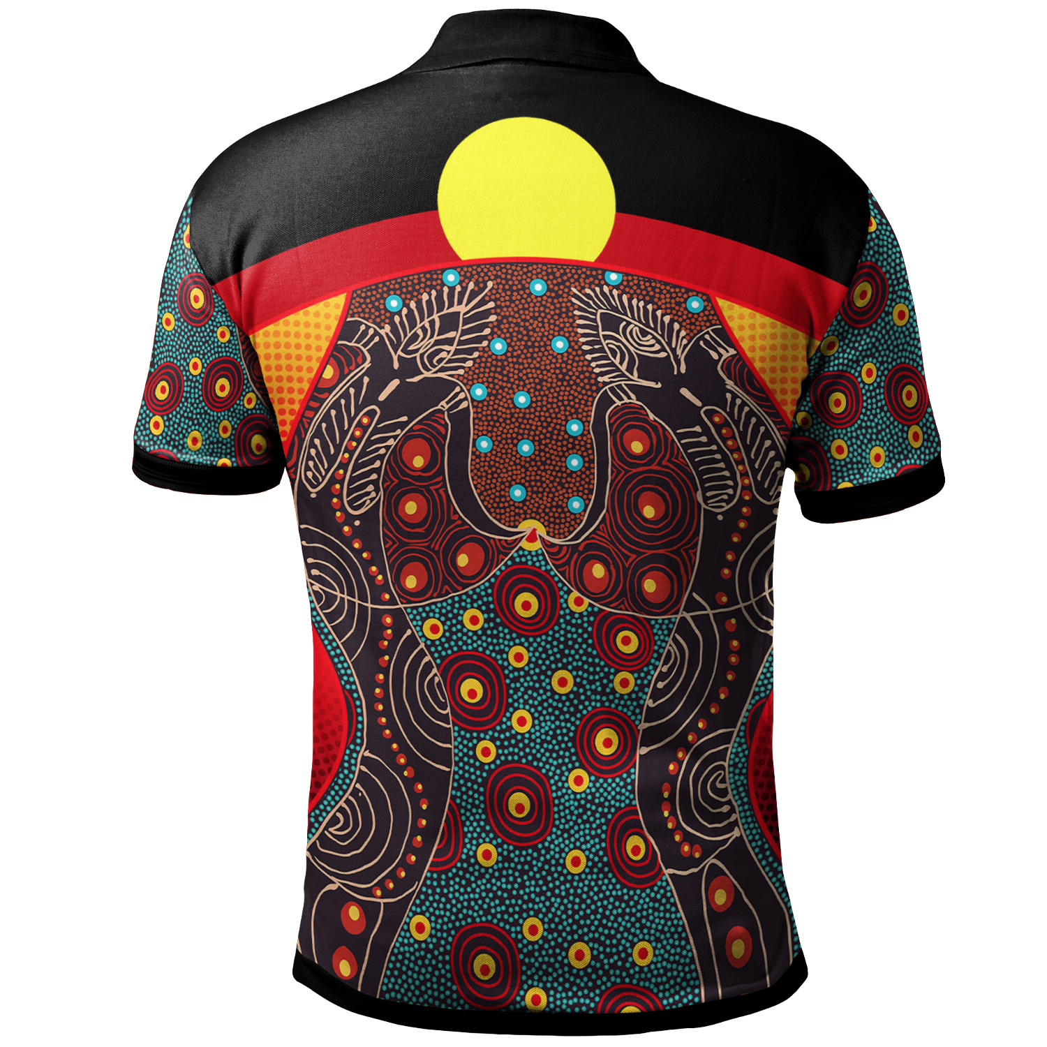 polo-shirt-aboriginal-sublimation-dot-pattern-style-red