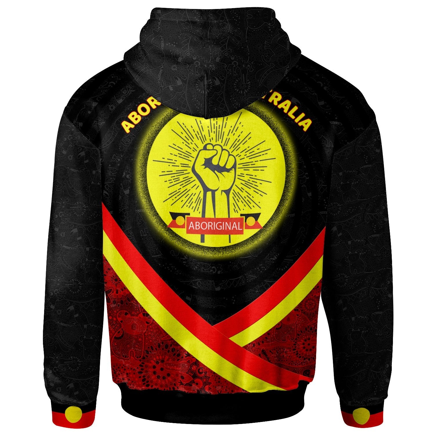 custom-text-hoodie-aboriginal-flag-and-animals-pattern