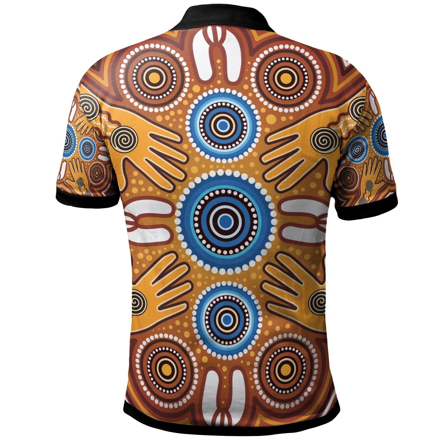 polo-shirt-aboriginal-family-with-dot-painting-art