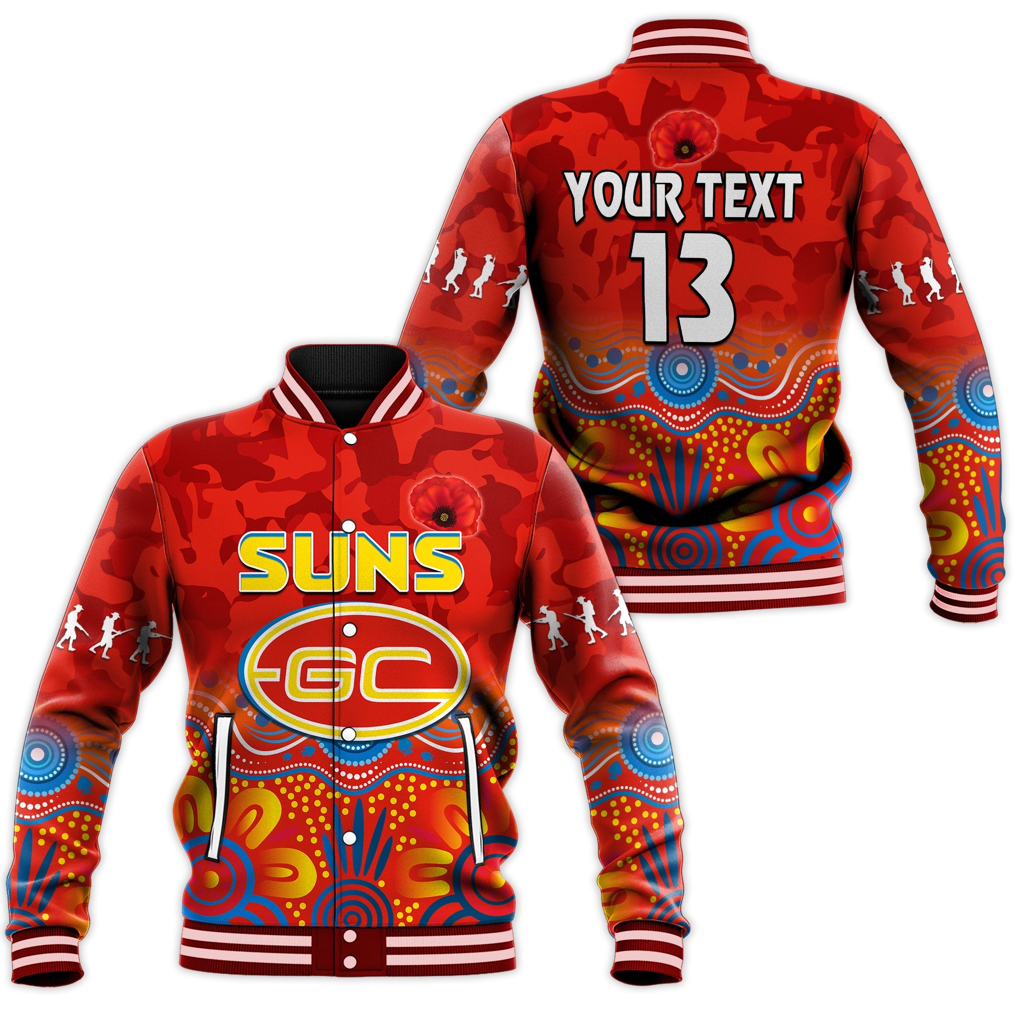 custom-text-and-number-suns-anzac-2022-baseball-jacket-gold-coast-aboriginal-poppy