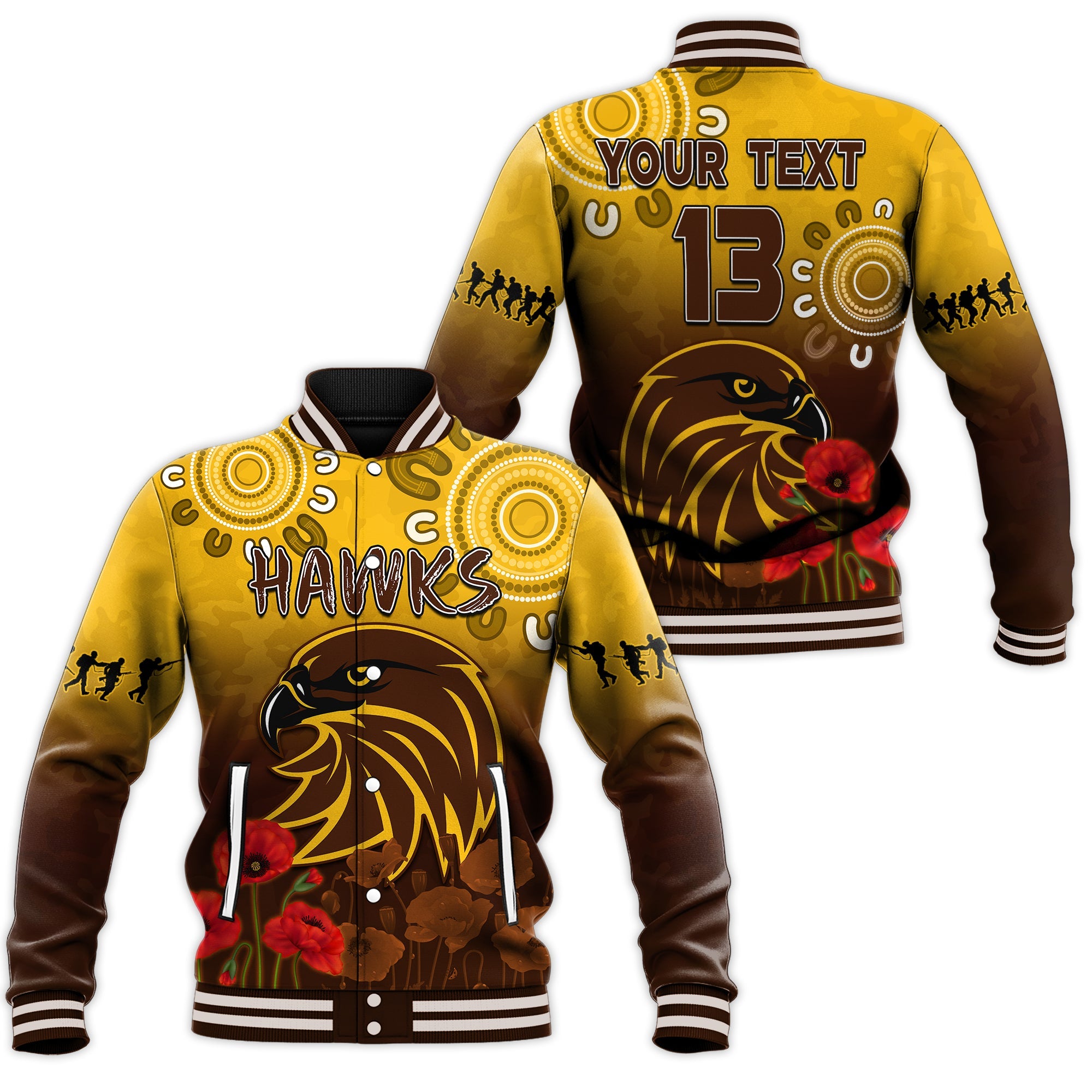 custom-text-and-number-hawks-anzac-2022-baseball-jacket-hawthorn-football-aboriginal-poppy