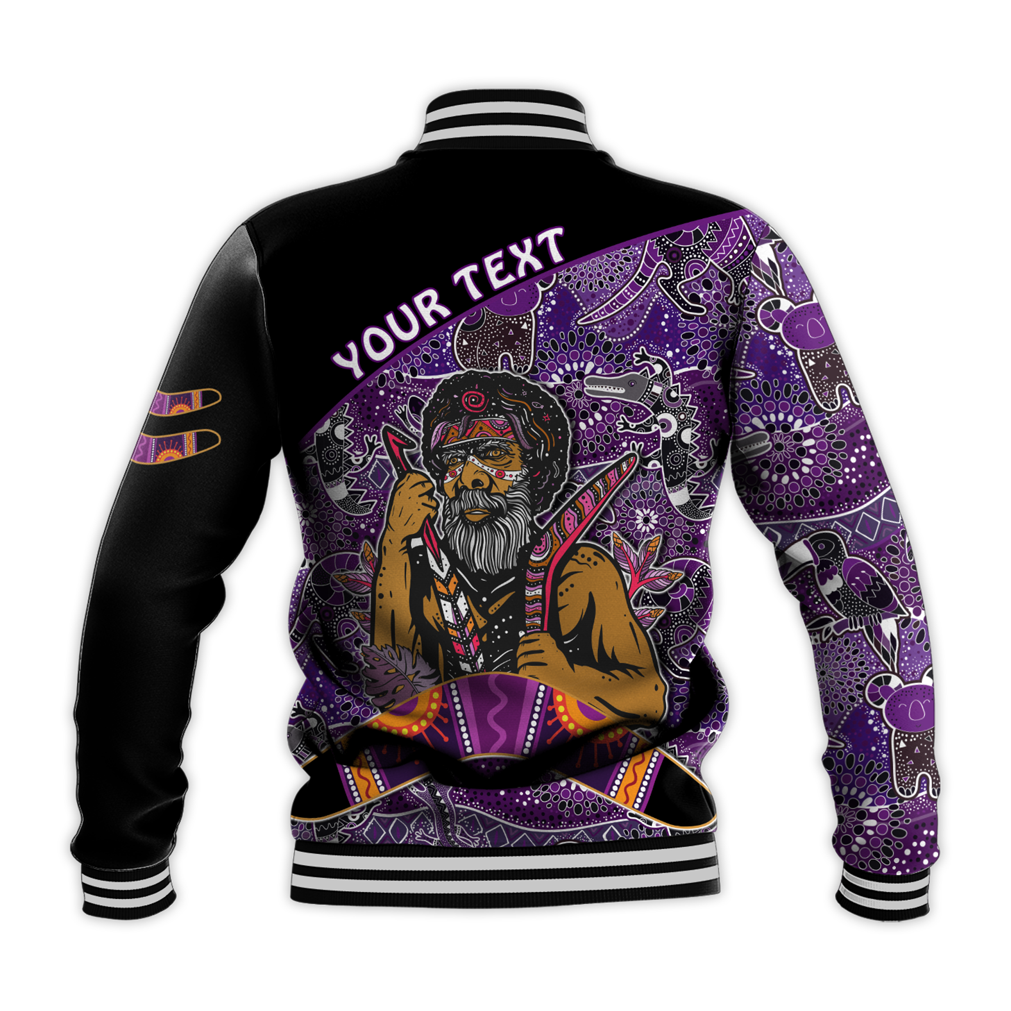 custom-personalised-australian-boomerang-baseball-jacket-indigenous-australia-purple-graceful