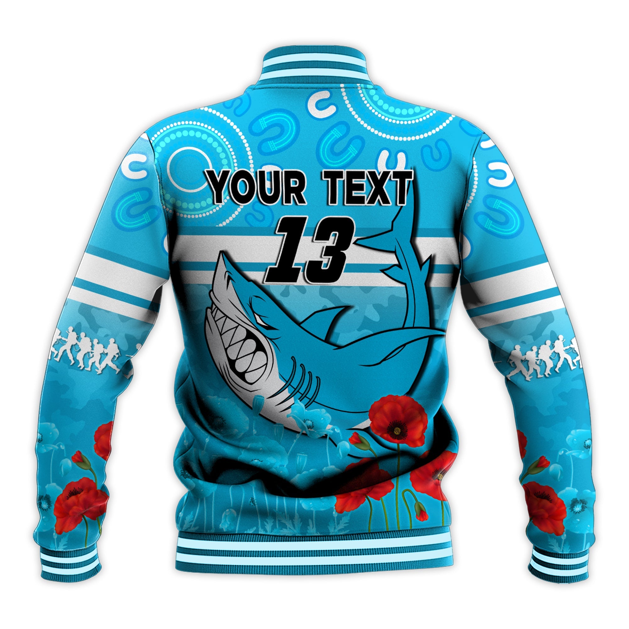 custom-text-and-number-sharks-anzac-2022-baseball-jacket-cronulla-sutherland-lest-we-forget