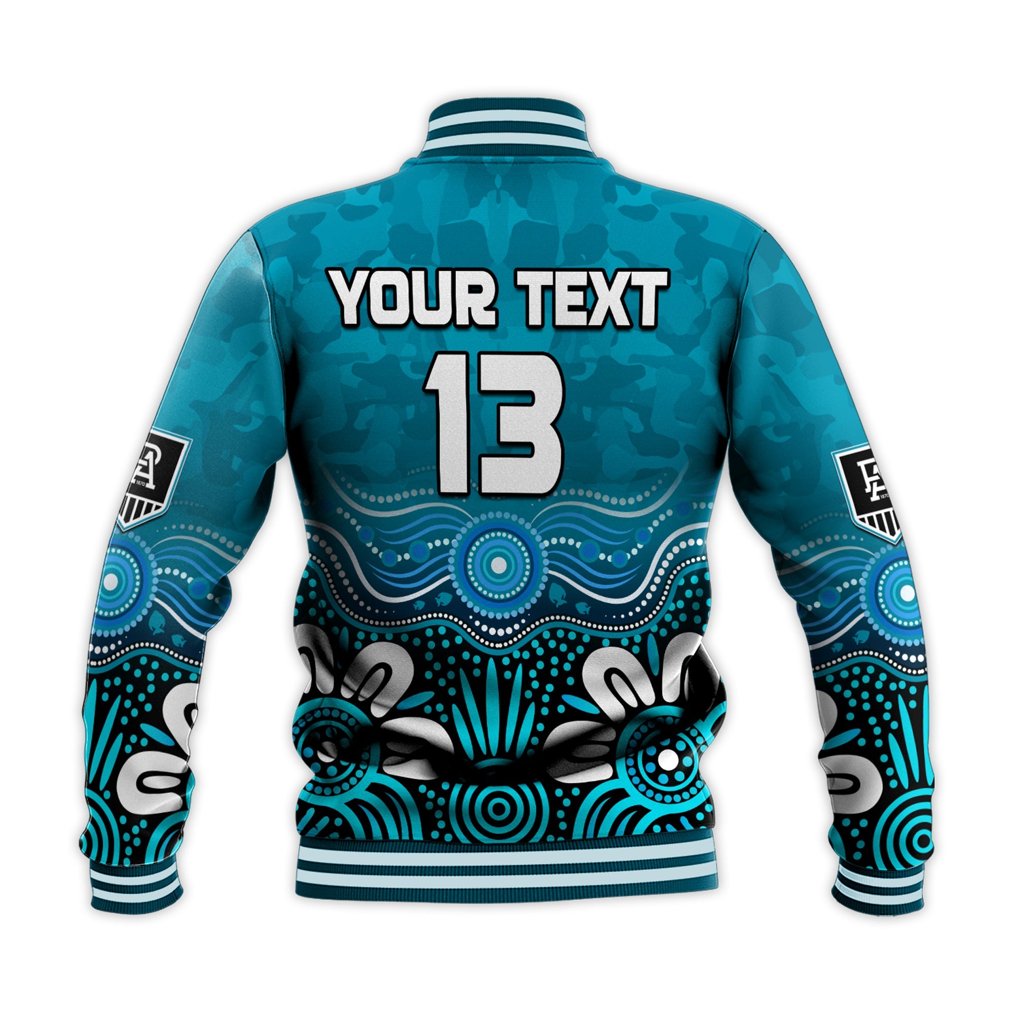 custom-text-and-number-power-anzac-2022-baseball-jacket-port-adelaide-aboriginal-remember-them