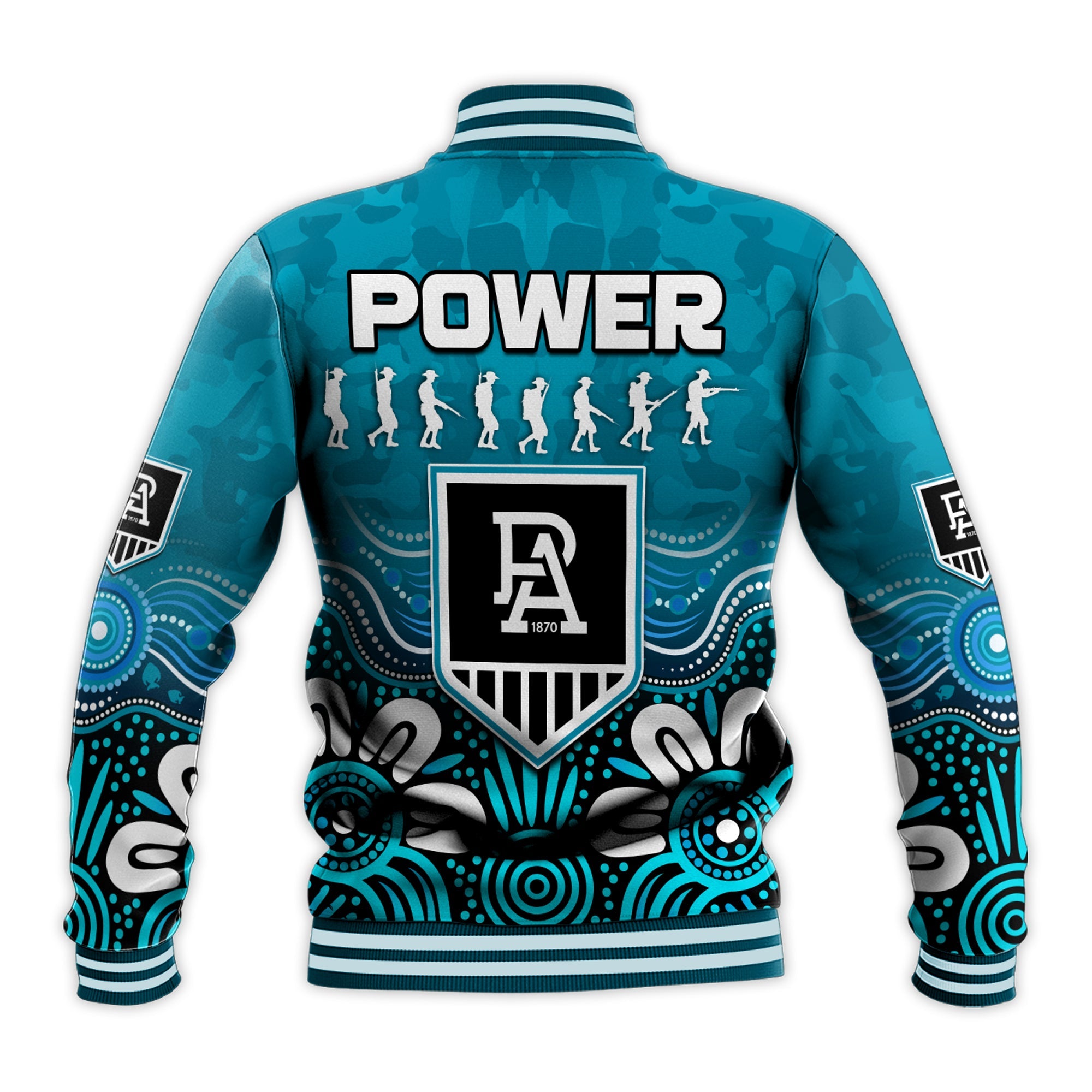 power-anzac-2022-baseball-jacket-port-adelaide-aboriginal-remember-them