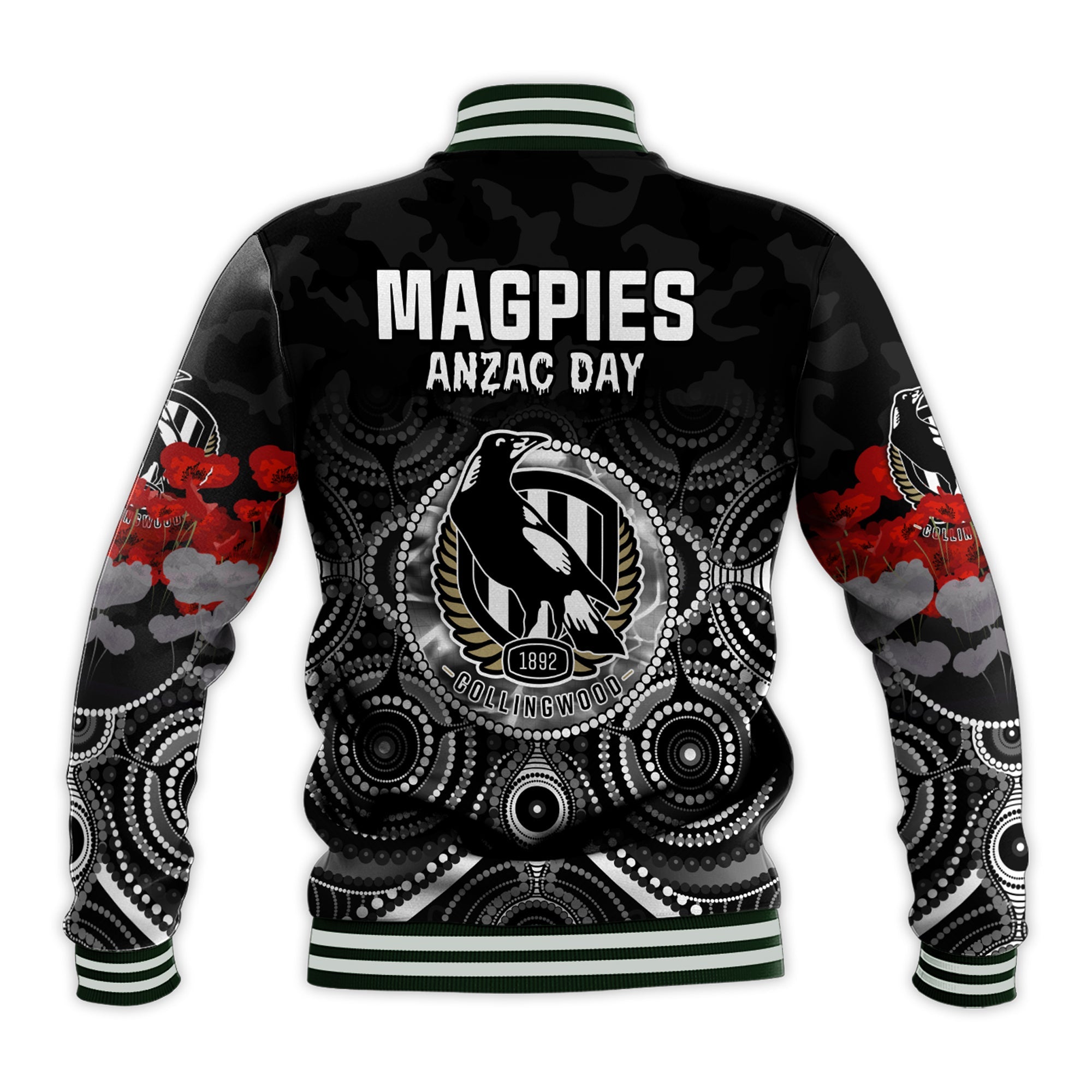 magpies-anzac-2022-baseball-jacket-collingwood-football-aboriginal-poppy-flowers