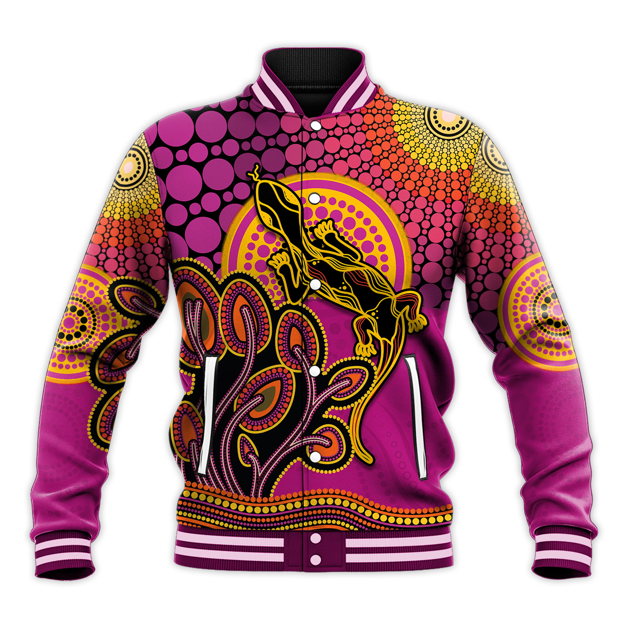 custom-personalised-aboriginal-lizard-baseball-jacket-tree-on-the-hill-sunshine