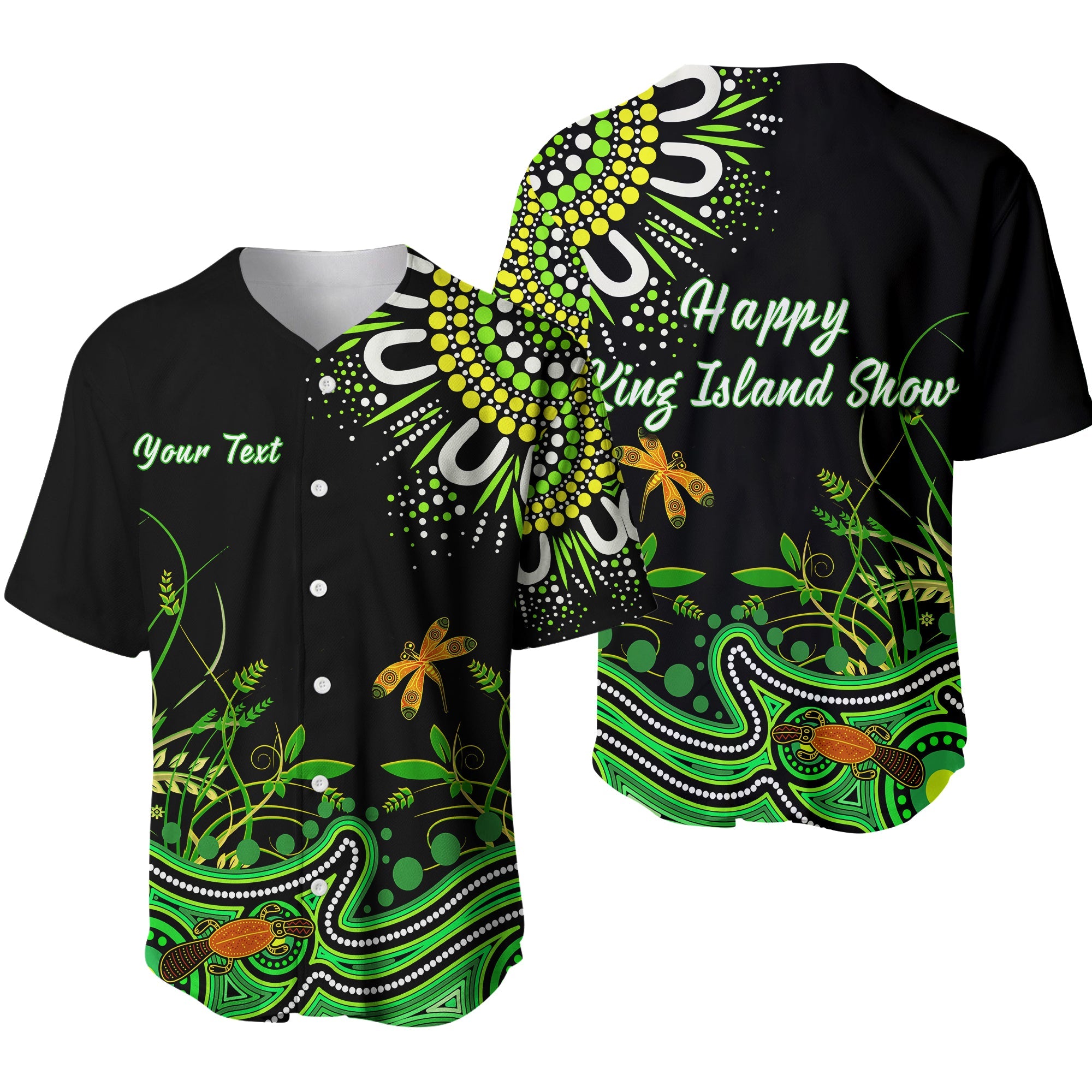 custom-personalised-happy-king-island-show-baseball-jersey-aboriginal-tasmania-australia