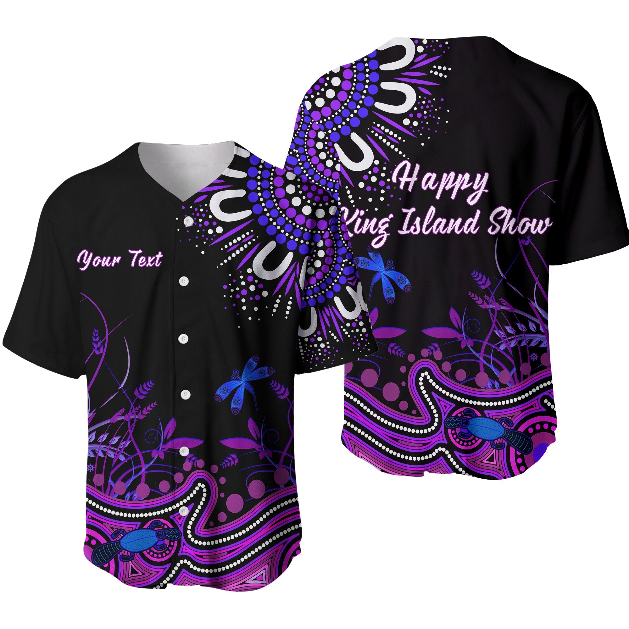 custom-personalised-happy-king-island-show-baseball-jersey-aboriginal-tasmania-australia-version-purple